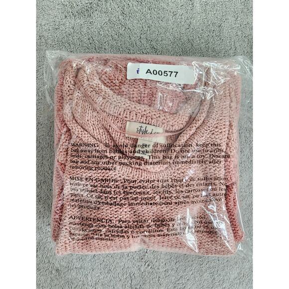 NEW Style&Co Scoop Neck Sweater Size XXL 2X Pink Tonal Color Block Open Stitch - Picture 11 of 11
